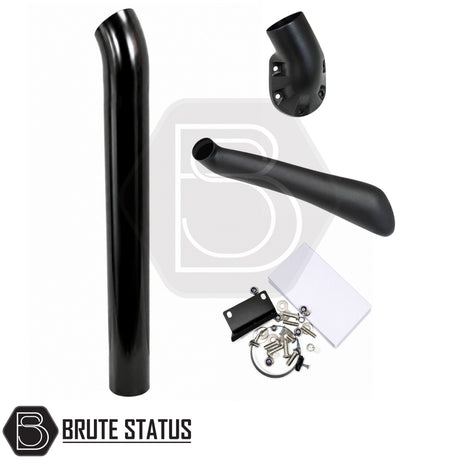 Toyota Hilux 2015-2023 stainless steel snorkel in gloss black, premium air intake snorkel for 2.8L turbo diesel Double Cab pickup trucks.