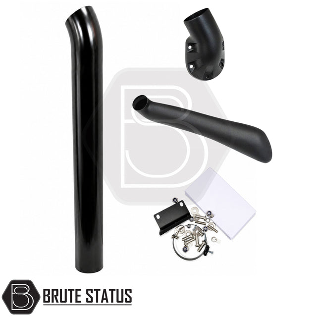 Toyota Hilux 2015-2023 stainless steel snorkel in gloss black, premium air intake snorkel for 2.8L turbo diesel Double Cab pickup trucks.
