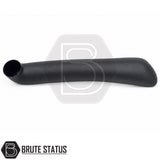 Premium Toyota Hilux 2015-2023 snorkel in gloss black stainless steel, aftermarket air intake upgrade for 2.8L turbo diesel engines.