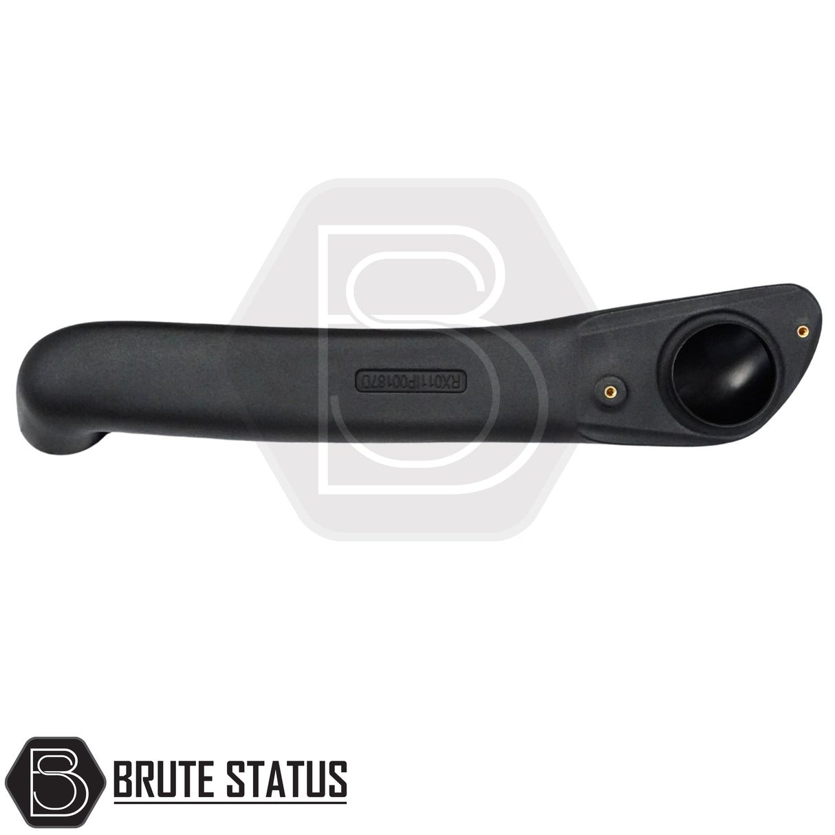 Black stainless steel Toyota Hilux snorkel for 2015-2023 models, premium raised air intake system for 2.8L turbo diesel pickup trucks.