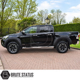 Toyota Hilux 2018-2020 Double Cab riveted style wheel arch kit with heavy duty textured black ABS wide fender flare extensions