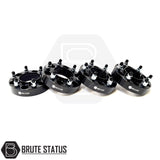 Ford Ranger 2023+ wide wheel arch kit and 35mm hub-centric wheel spacers. Smooth black ABS arches with rubber seal, adding approximately 75–85mm extra width per side, designed with a Raptor-style look. Includes durable 35mm 6061-T6 alloy wheel spacers with pre-installed M12 x 1.5 studs to increase track width and improve stability