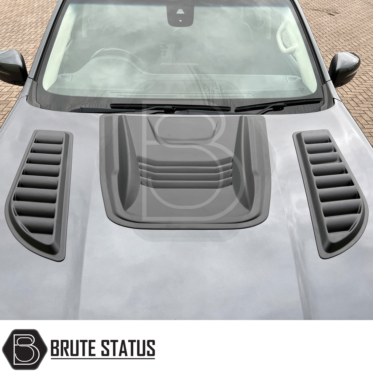 Matte black universal fitment bonnet scoop for pickup trucks – aerodynamic design, durable ABS plastic construction, enhances vehicle style and airflow