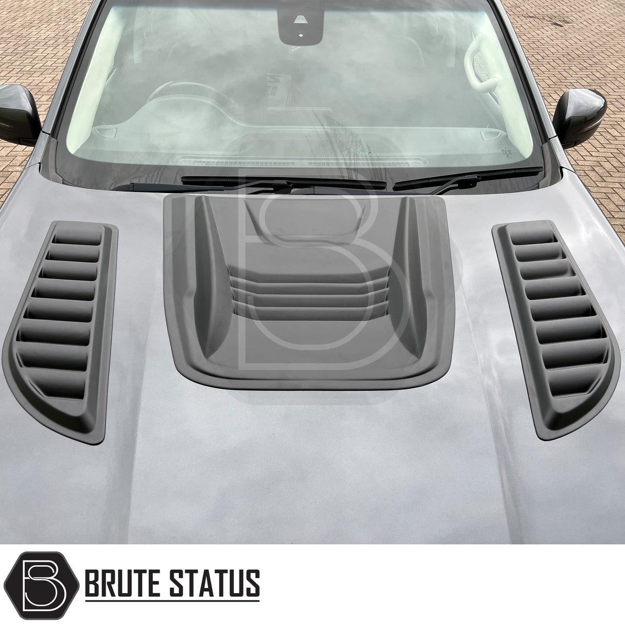 Matte black universal fitment bonnet scoop for pickup trucks – aerodynamic design, durable ABS plastic construction, enhances vehicle style and airflow