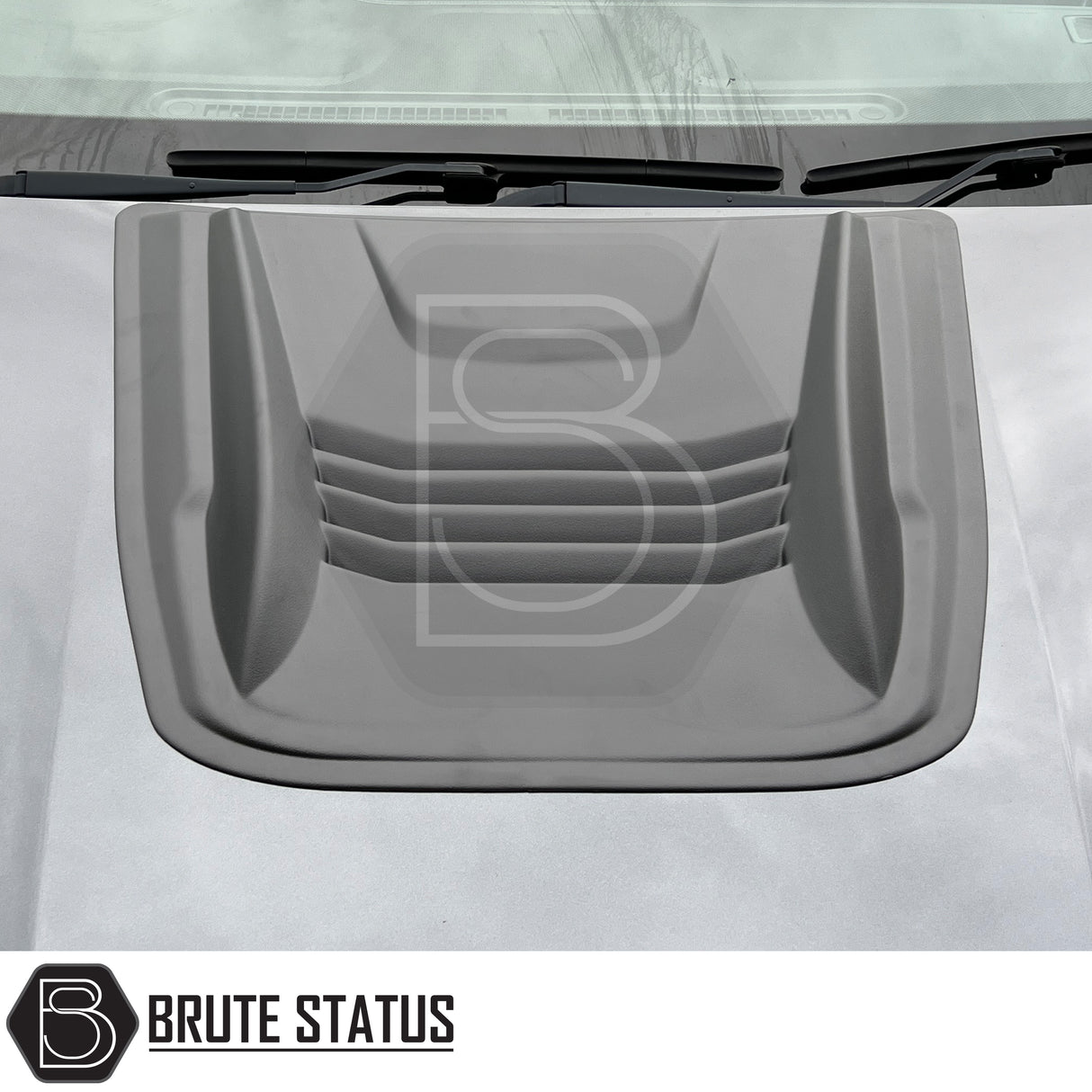 Matte black universal fitment bonnet scoop for pickup trucks – aerodynamic design, durable ABS plastic construction, enhances vehicle style and airflow