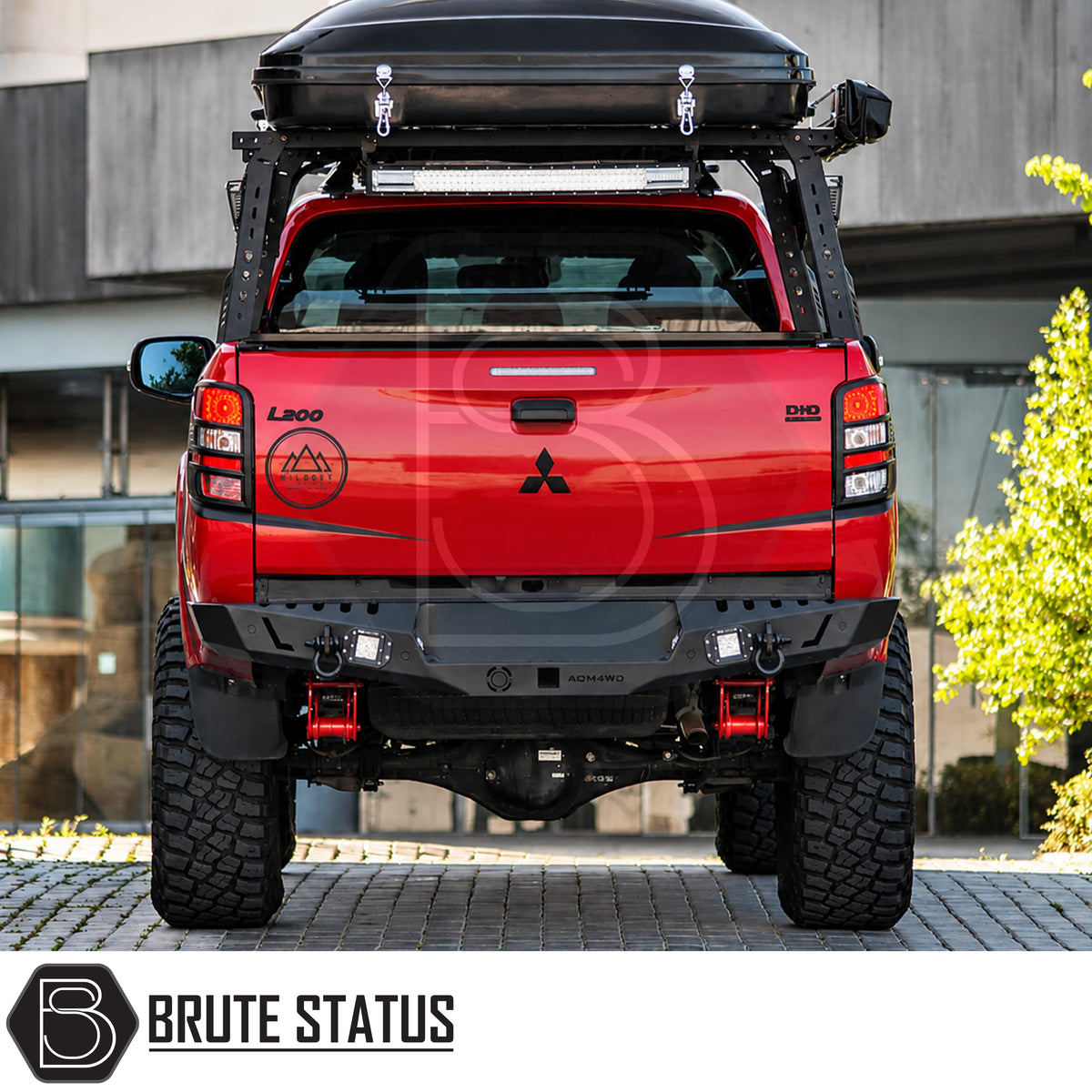 Universal S75 4x4 pickup roll bar with heavy duty carbon steel construction roof tent mounting capability and 4 built in LED lights