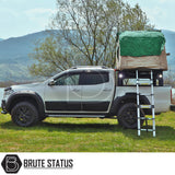 Heavy duty S75 tent roll bar for European pickup trucks with adjustable 1345mm to 1680mm width and matte black powder coated finish