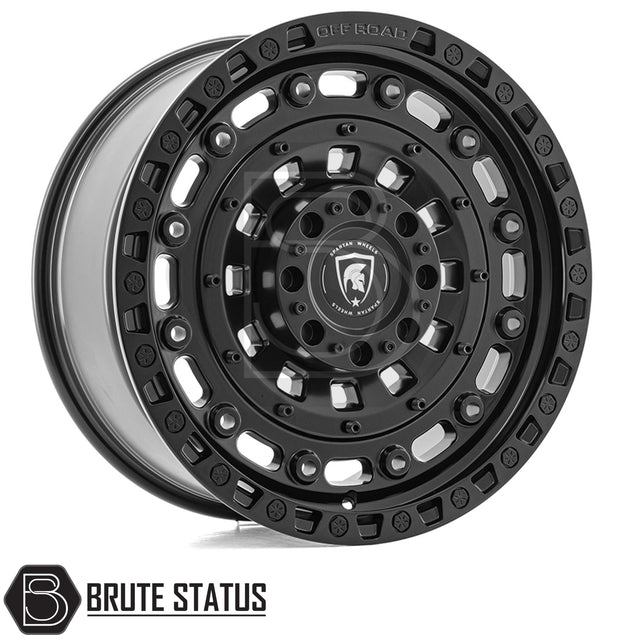 Spartan SW3 alloy wheel in satin black finish, 20x9.0 size with ET20 offset, available in 5x120, 6x114.3 or 6x139.7 PCD, with 106 or 74 centre bore, suitable for pickup trucks.