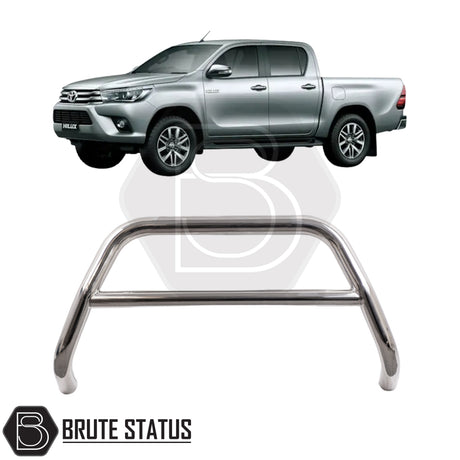Chrome A-Bar nudge bar for Volkswagen Amarok pickup truck (2010-2017), designed for bumper protection and enhanced styling.
