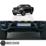 Matte black stainless steel city bar fitted to a Volkswagen Amarok (2023+), enhancing the vehicle's front-end look while providing bumper protection. Made from T304 stainless steel with easy, no-drill DIY installation, included fixings, and TÜV certification