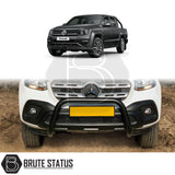 black bull/nudge bar for the vw amarok 2017-2022 pickup truck, showcasing its rugged design and protective build