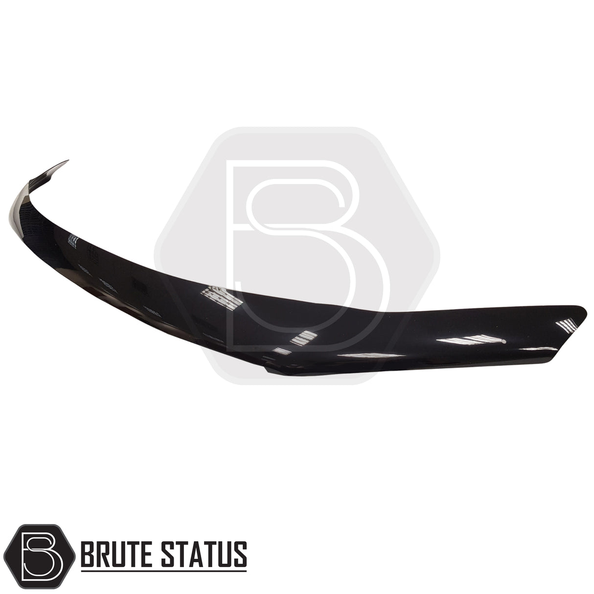 Front mounting smooth gloss black acrylic bonnet guard for Volkswagen Amarok pickup truck offroad 4x4 vehicle. Includes all mounting hardware. 
