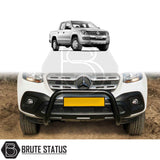 black bull/nudge bar for the vw amarok 2010-2017 pickup truck, showcasing its rugged design and protective build