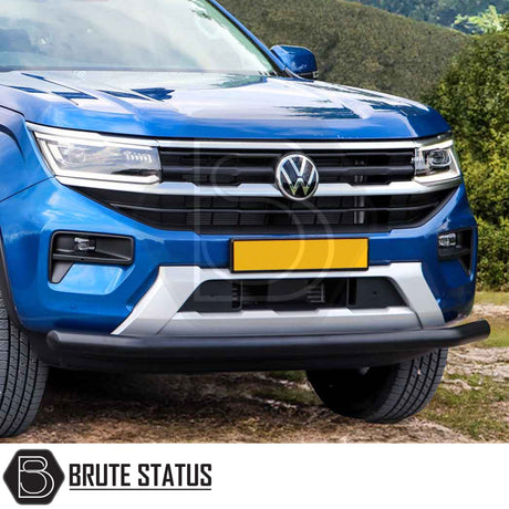 Volkswagen Amarok 2023+ City Bar (Nudge Bar) in matt black, showcasing a durable design with a 70mm diameter pipe for enhanced bumper protection.