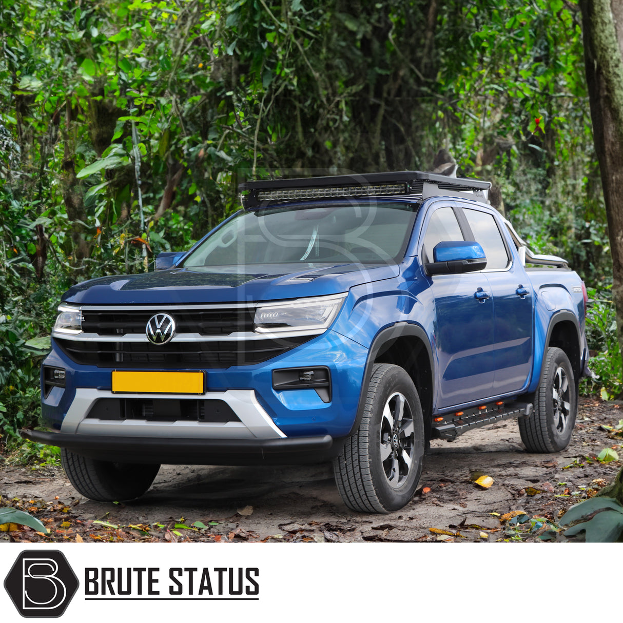 Volkswagen Amarok 2023+ City Bar (Nudge Bar) in matt black, showcasing a durable design with a 70mm diameter pipe for enhanced bumper protection.