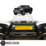 Volkswagen Amarok 2023+ Bull Bar (Nudge Bar) Matt Black installed on truck, showcasing its sleek design and protective function, ideal for enhancing your vehicle's look.