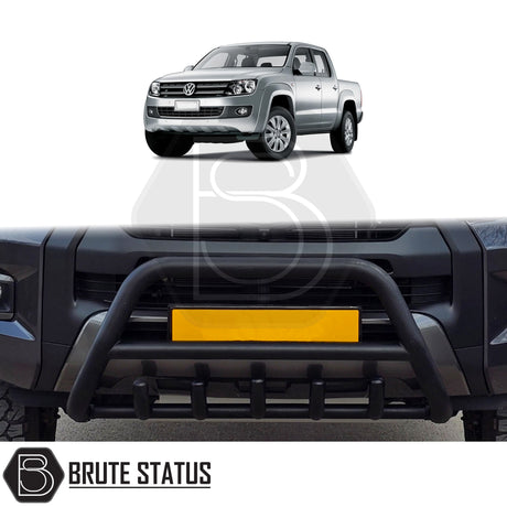 Matte black stainless steel A Bar for the 2010-2016 Volkswagen Amarok pickup truck