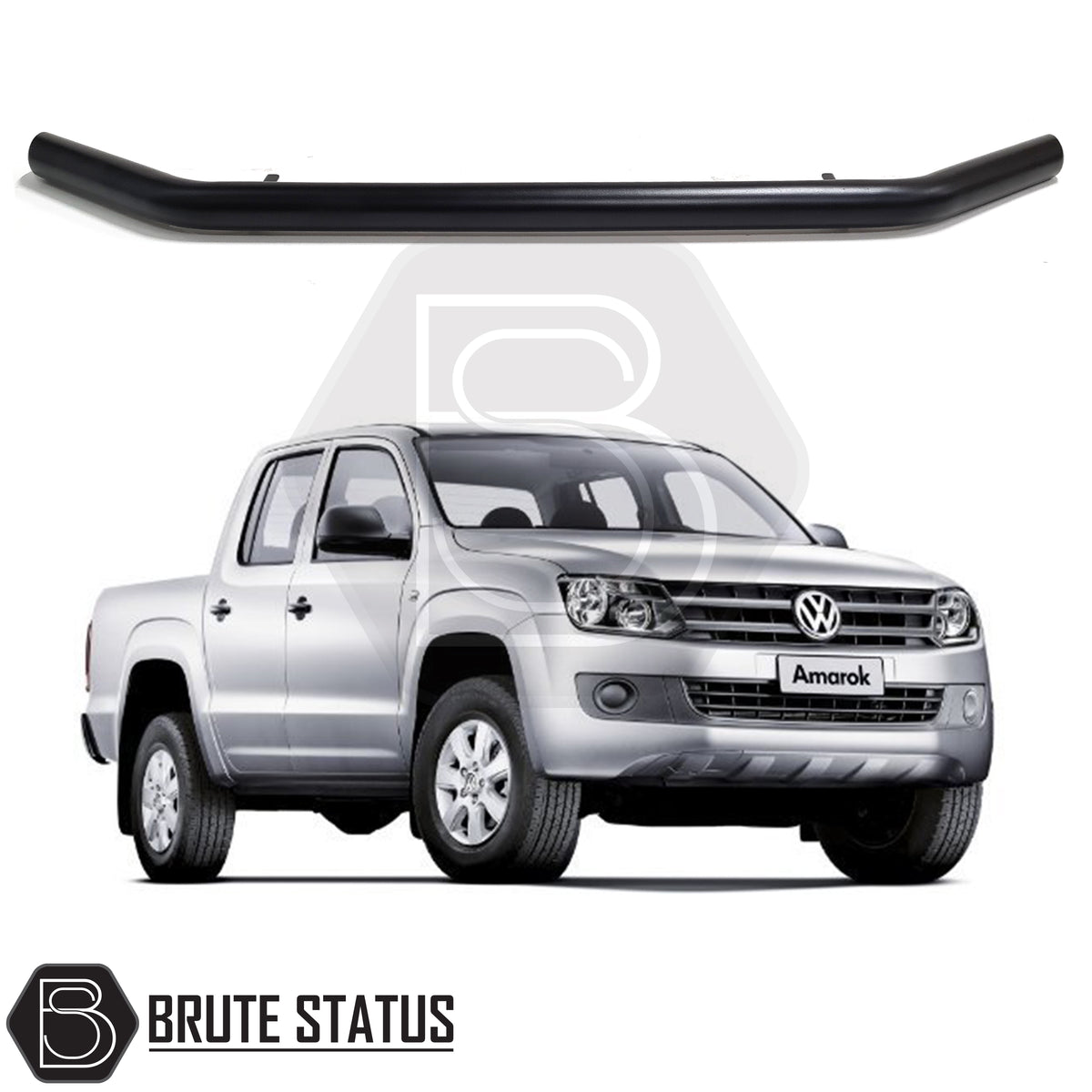 Volkswagen Amarok 2010-2017 matte black city bar nudge bar with 70mm carbon steel construction and powder coated finish for front bumper protection