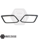 VW Amarok 2010-2022 headlight covers in matte black ABS plastic for aggressive front end styling with easy 3M adhesive fitment