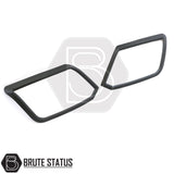 Matte black ABS headlight covers for Volkswagen Amarok 2010-2022 pickup truck with pre-applied 3M adhesive for simple fitting