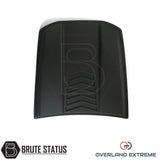 Matte black Volkswagen Amarok bonnet scoop, Overland Extreme hood scoop designed for 2010-2022 pickup truck styling and off-road appearance.