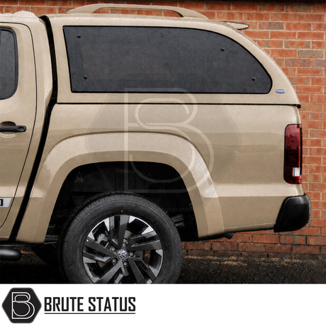 Premium Volkswagen Amarok canopy with frameless tinted side windows and luxury interior finish