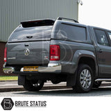 Volkswagen Amarok 2010-2022 Truckman L-Series Hardtop Canopy with tinted windows, roof rails, and Trailman logo, enhancing storage and security for tradespeople and pickup owners.