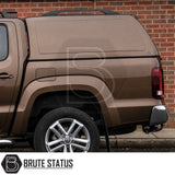 Truckman RS canopy for Volkswagen Amarok pickup trucks with clamp-fit installation and tinted rear glass