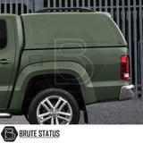 Truckman RS canopy for Volkswagen Amarok pickup trucks with clamp-fit installation and tinted rear glass