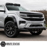 Volkswagen Amarok 2023+ fitted with matte black city bar featuring premium front-end protection and aggressive pickup truck styling