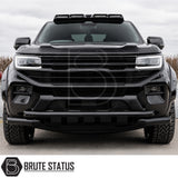 New Volkswagen Amarok 2023 pickup truck with installed matte black nudge bar enhancing bumper protection and rugged road presence