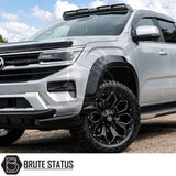 Volkswagen Amarok 2023+ fitted with Overland Extreme gloss black wide arch kit featuring aggressive off-road styling and premium CAD-designed fitment