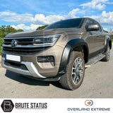 Volkswagen Amarok 2023+ Overland Extreme wide wheel arch kit in matte black, premium ABS wheel arch extensions for Double Cab pickup trucks.