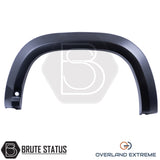 Matte black Volkswagen Amarok 2023+ wide wheel arch kit, Overland Extreme ABS arch extensions for rugged off-road styling and paintwork protection.