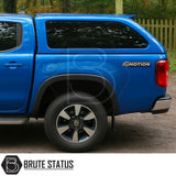 Volkswagen Amarok 2023+ Truckman Grand Hardtop Canopy with remote locking, featuring tinted windows and alloy wheel, enhancing security and style for your pickup.