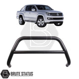 Matte Black A-Bar nudge bar for Volkswagen Amarok pickup truck (2017–2022), designed for bumper protection and enhanced styling.