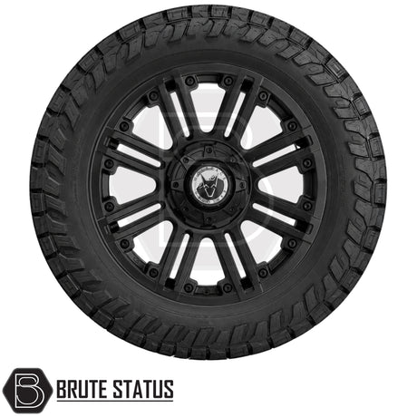Premium Wolfrace Explorer Amazon wheels in matte black with 20 inch alloy design, all terrain tyres and 950kg load rating