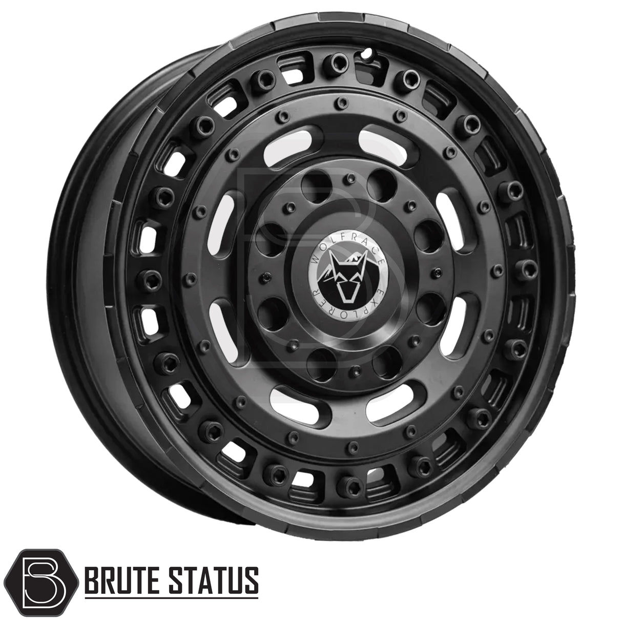 Wolfrace Slotmag Matte Black Wheels – Set of 4 – 17x8 alloy wheels with PCD options 5x120 or 6x114.3, offsets ET35–ET46, centre bore 65.1 or 66.1, 1250kg load rating, supplied as a complete set with wheel nuts and spigot rings.