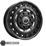 Wolfrace Slotmag Matte Black Wheels – Set of 4 – 17x8 alloy wheels with PCD options 5x120 or 6x114.3, offsets ET35–ET46, centre bore 65.1 or 66.1, 1250kg load rating, supplied as a complete set with wheel nuts and spigot rings.