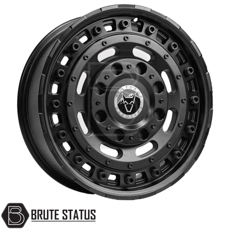 Wolfrace Slotmag Matte Black Wheels – Set of 4 – 17x8 alloy wheels with PCD options 5x120 or 6x114.3, offsets ET35–ET46, centre bore 65.1 or 66.1, 1250kg load rating, supplied as a complete set with wheel nuts and spigot rings.